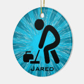 カーリングパーソナライズされたオーナメント セラミックオーナメント (左)