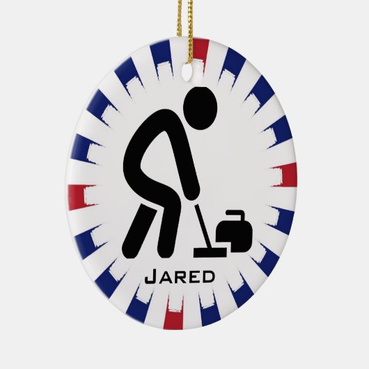 カーリングパーソナライズされたオーナメント セラミックオーナメント (右)