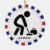 カーリングパーソナライズされたオーナメント セラミックオーナメント (正面)