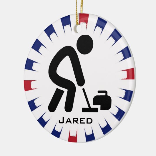 カーリングパーソナライズされたオーナメント セラミックオーナメント (左)