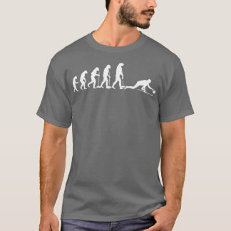 カーリングフおもしろいァン進化ウィンターゲームカール氷 Tシャツ