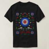 カーリングファンクリスマス醜いクリスマスセーターカーレ Tシャツ (デザイン正面)