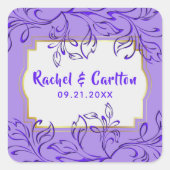 カーリングブランチ結婚のステッカー スクエアシール (正面)