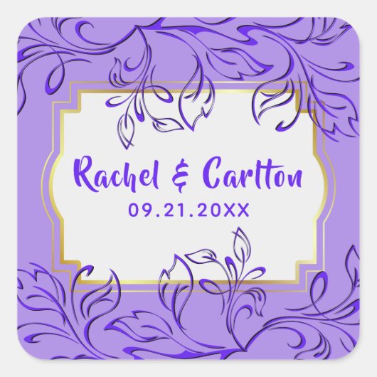 カーリングブランチ結婚のステッカー スクエアシール (正面)