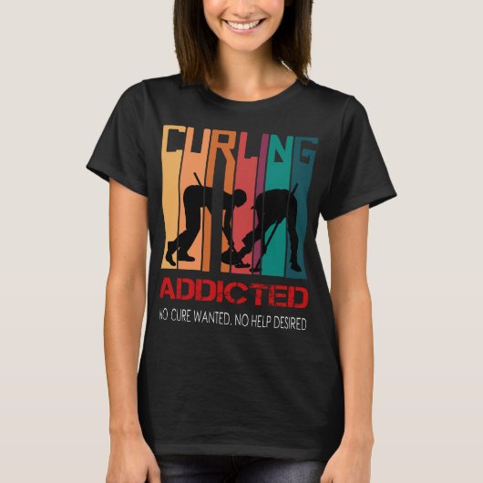 カーリングプレーヤーアイスウィンタースポーツカーラーカーリング Tシャツ (正面)