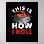 カーリングプレーヤーファンウィンタースポーツカーラー ポスター (正面)