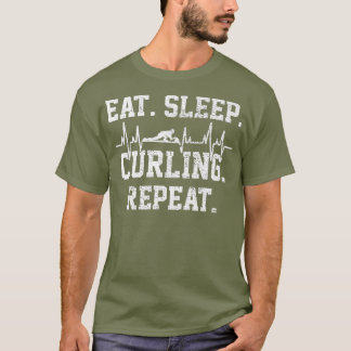 カーリングプレーヤーヴィンテージハートビートプレミアム Tシャツ