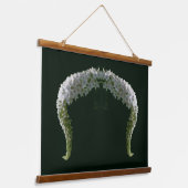 カーリングホワイトワイルドフラワー抽象芸術 吊り下げ型タペストリー (傾斜あり)