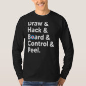 カーリングミームドローHACKボード制御ピールカーリング Tシャツ (正面)