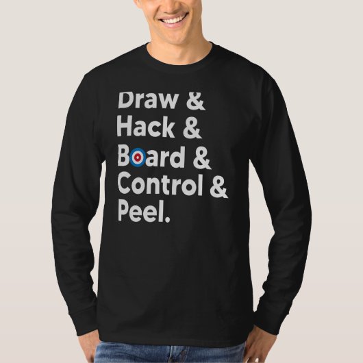 カーリングミームドローHACKボード制御ピールカーリング Tシャツ (正面)