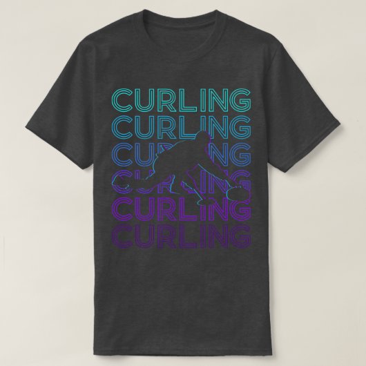 カーリングレトロプレゼント Tシャツ (デザイン正面)