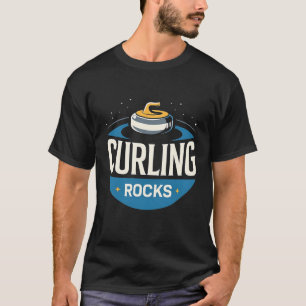 カーリングロックカーリングスポーツチャンピオンプレイヤー Tシャツ