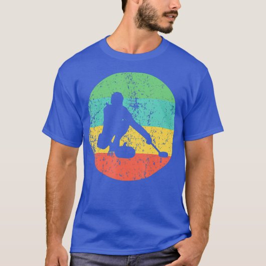 カーリングヴィンテージレトロカーラー Tシャツ (正面)