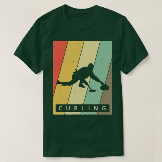カーリングヴィンテージレトロスポーツ2 Tシャツ (デザイン正面)
