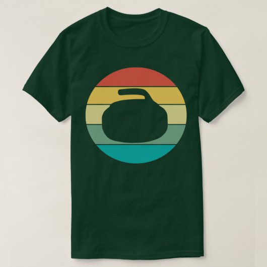 カーリングヴィンテージレトロデザインビューティフルカーラーデシ Tシャツ (デザイン正面)