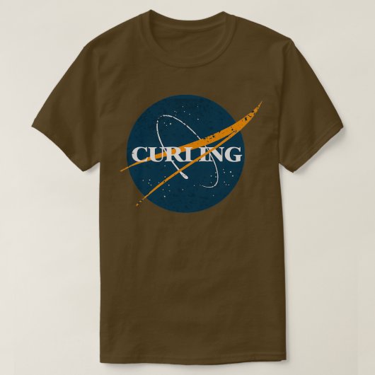 カーリング宇宙ヴィンテージ Tシャツ (デザイン正面)