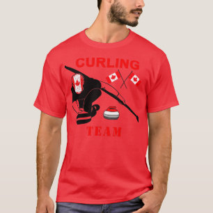 カーリング愛おもしろい者Stiのためのカナダカーリングデザイン Tシャツ