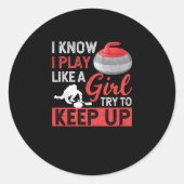 カーリング氷の冬のスポーツカーラー私は知っている遊 ラウンドシール (正面)