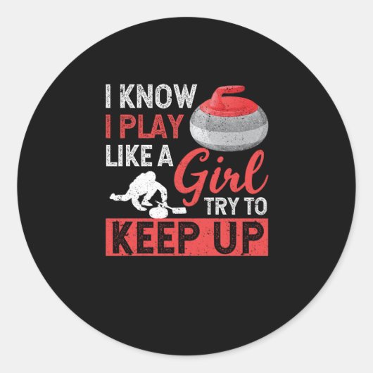 カーリング氷の冬のスポーツカーラー私は知っている遊 ラウンドシール (正面)