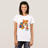 カーリング猫 Tシャツ (正面フル)