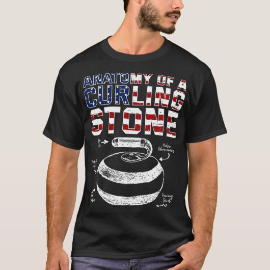 カーリング石のアメリカ国旗の解剖学 Tシャツ (正面)