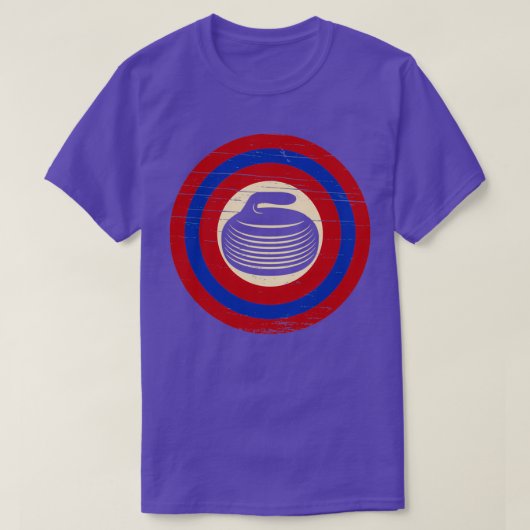 カーリング石動揺して円 Tシャツ (デザイン正面)