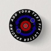 カーリング転がストーンは地球の軌道のような 缶バッジ (正面)