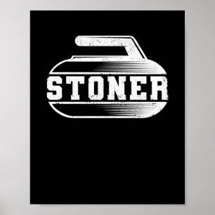 カーリング選手のファンstonerウィンタースポーツカーラー ポスター