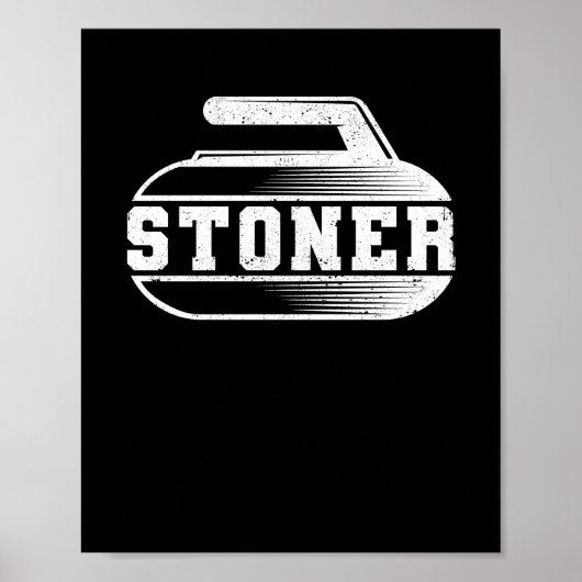 カーリング選手のファンstonerウィンタースポーツカーラー ポスター (正面)