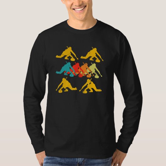 カーリング選手クルーのチームコーチストーンズ冬の氷S Tシャツ (正面)