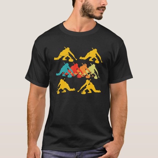 カーリング選手クルーのチームコーチストーンズ冬の氷S Tシャツ (正面)