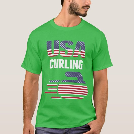カーリング ロック ジャージ 冬 スポーツ ギフト Tシャツ (正面)