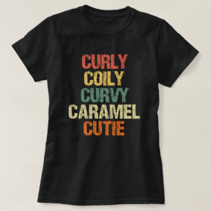 カーリーカービーキャラメルかわいこちゃんメラニン女神ギフト Tシャツ
