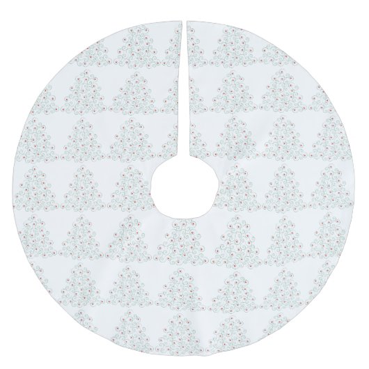 カーリークリスマスツリースカート白 ブラッシュドポリエステルツリースカート (正面)