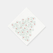 カーリークリスマスツリーホワイト スタンダードカクテルナプキン (角)