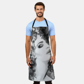 カーリーグレース：ファッション水カラー美しい エプロン (着用した状態)