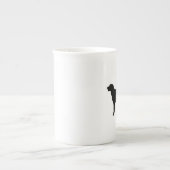 カーリーコーテッドレトリエバーシルエットラブドッグ ボーンチャイナマグカップ (正面)