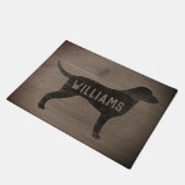 カーリーコーテッドレトリエバードグシルエットパーソナライズされた ドアマット (アングル)