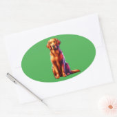 カーリーコーテッドレトリエバードッグ 楕円形シール (封筒)