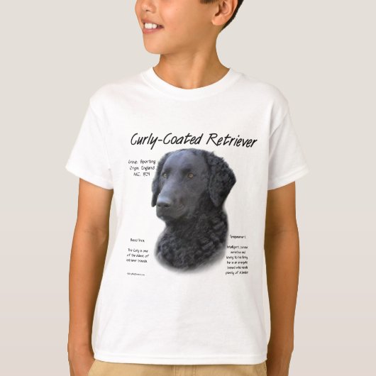 カーリーコーテッドレトリバー履歴デザイン Tシャツ (正面)
