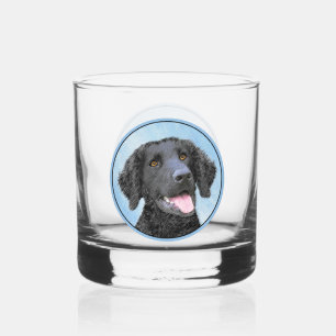 カーリーコーテッド絵画リトリエバー – Dog Art ウイスキーグラス