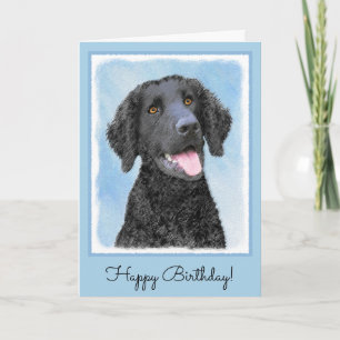 カーリーコーテッド絵画リトリエバー – Dog Art カード