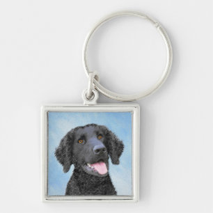 カーリーコーテッド絵画リトリエバー – Dog Art キーホルダー