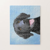 カーリーコーテッド絵画リトリエバー – Dog Art ジグソーパズル (縦)