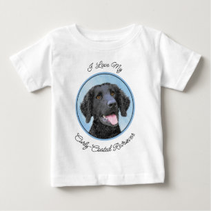 カーリーコーテッド絵画リトリエバー – Dog Art ベビーTシャツ