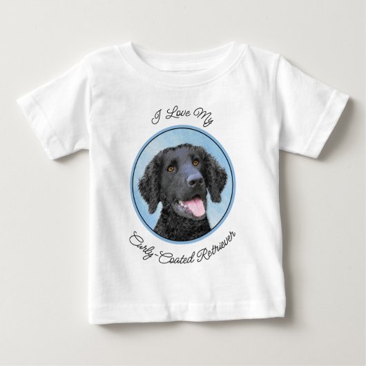カーリーコーテッド絵画リトリエバー – Dog Art ベビーTシャツ (正面)