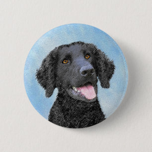 カーリーコーテッド絵画リトリエバー – Dog Art 缶バッジ