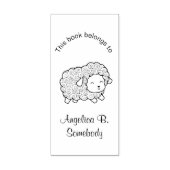 カーリーコートリトルシープエウ蔵書票 ラバースタンプ (インプリント)