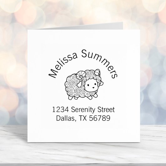 カーリーコートリトルシープラムアーチアドレス セルフインキングスタンプ