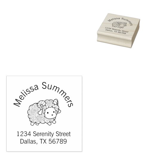 カーリーコートリトルシープラムアーチアドレス ラバースタンプ (押印)